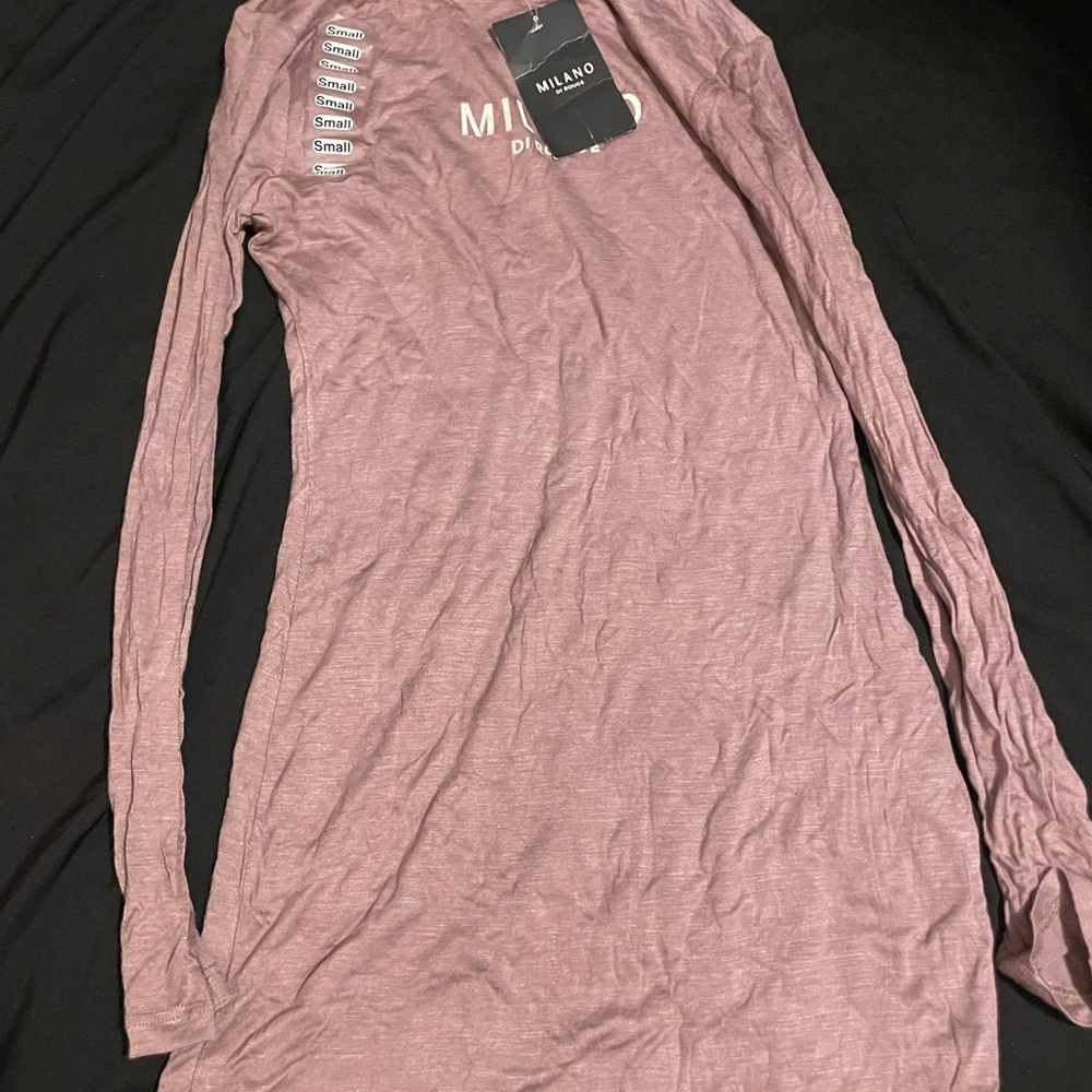 Milano Di Rouge Long Sleeve Maxi Dress in Dusty Rose